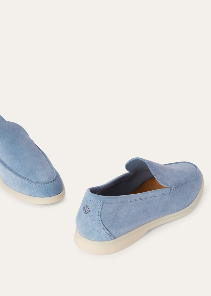 L0r0 P1ana Summer Walk Loafers Blue For Men FAI3276