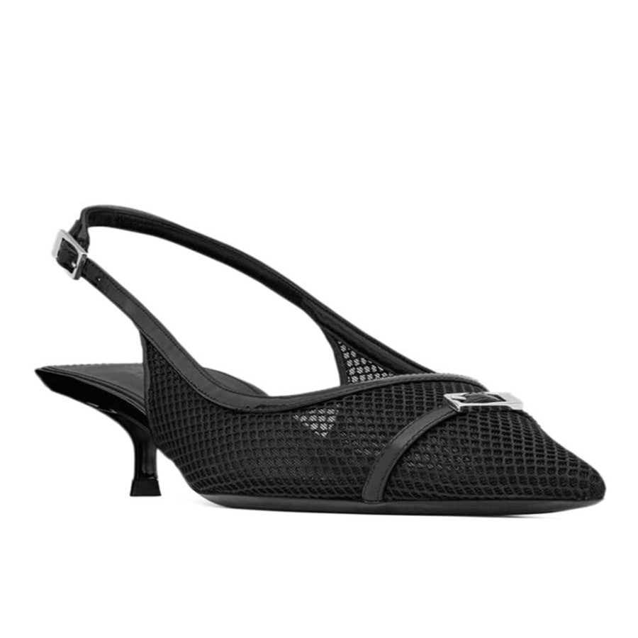 Sa1nt Lau*nt Slingback Mesh Pumps Black For Women 763171AACSW1000