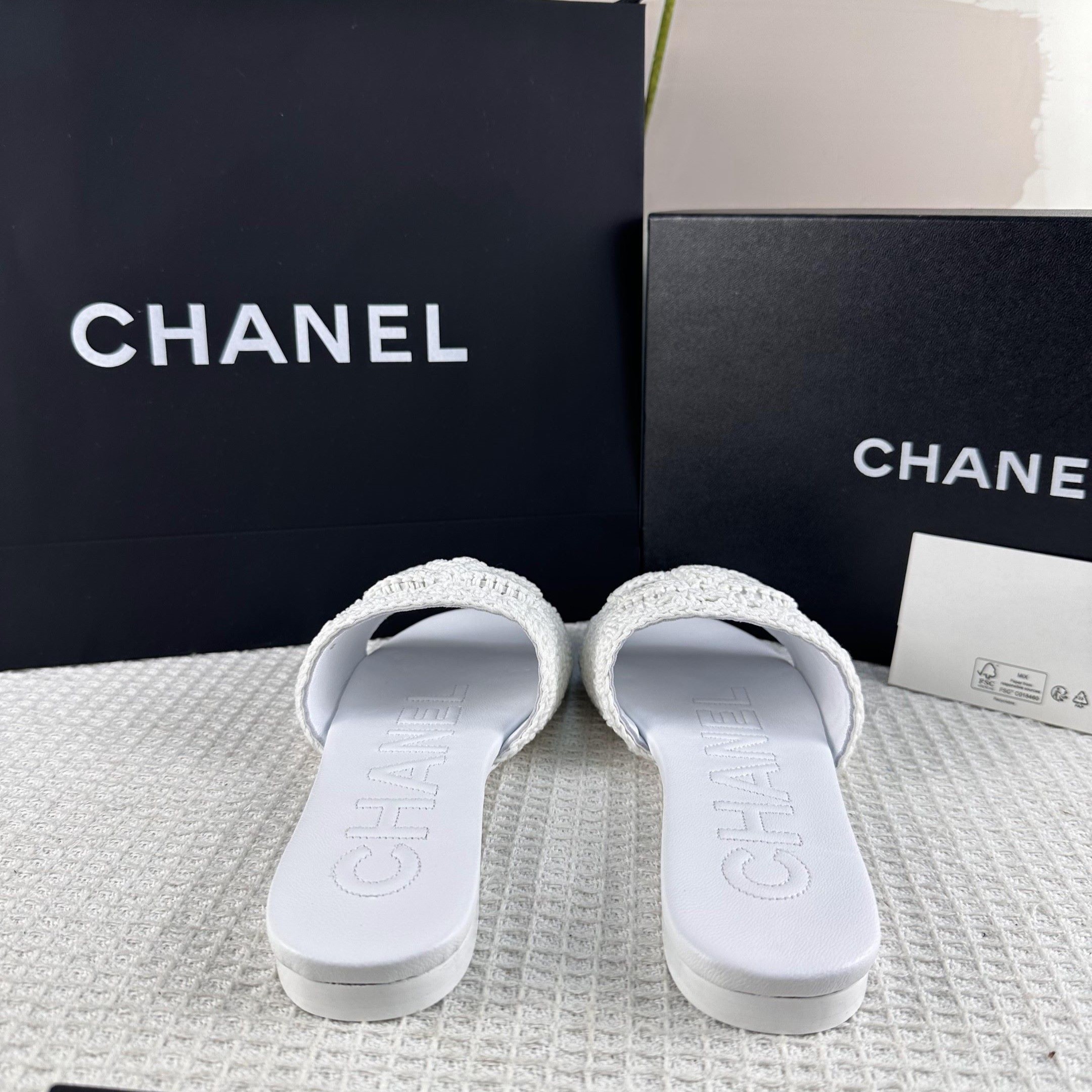 Ch**el Mules Sandals White For Women G45516 B16073 NW158