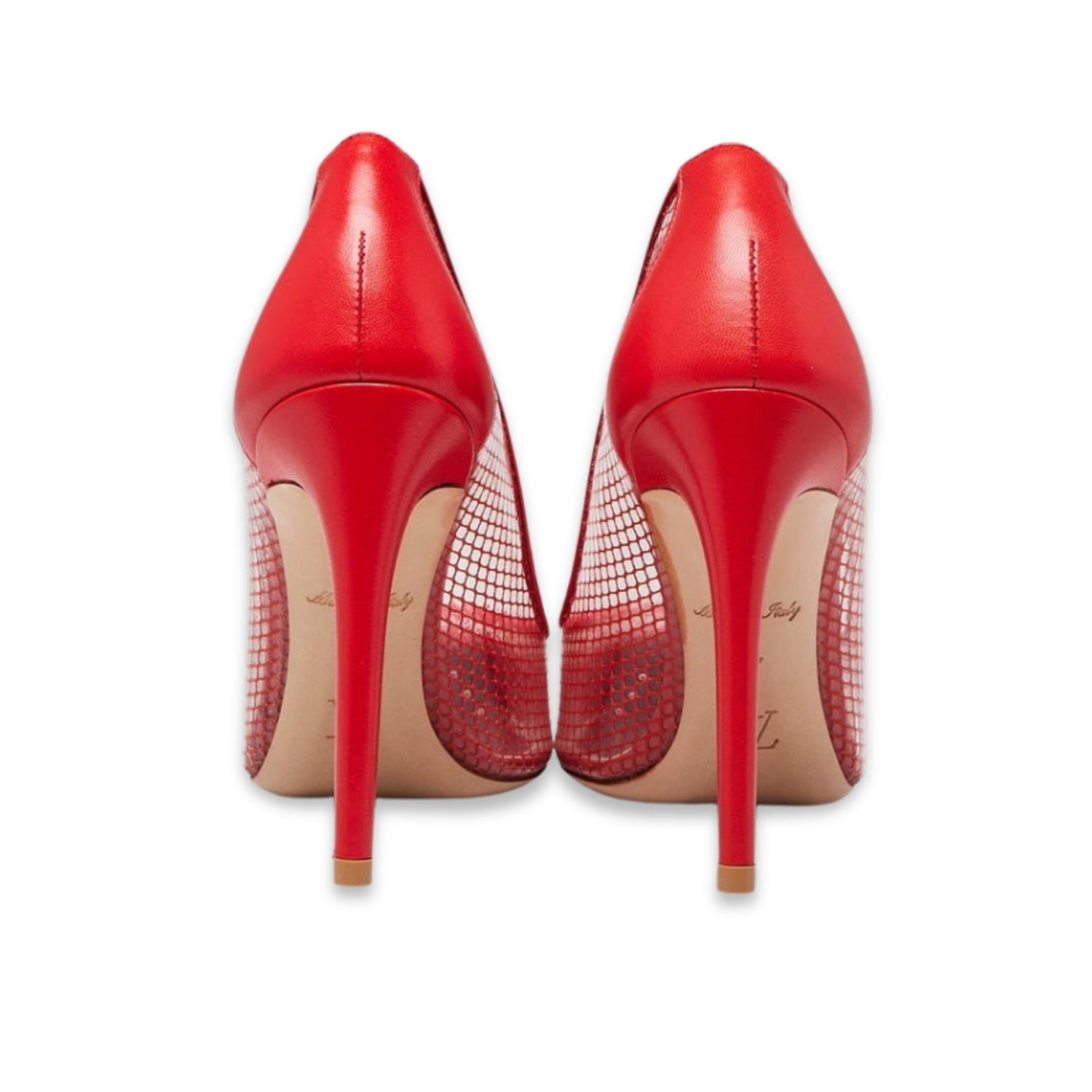 L0vis Vvtt0n Mesh And PVC Twist Pumps Red For Women