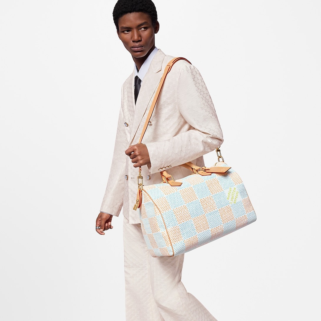 L0vis Vvtt0n Speedy 40 Bandoulière Bag White For Men N40689 15.7in/40cm