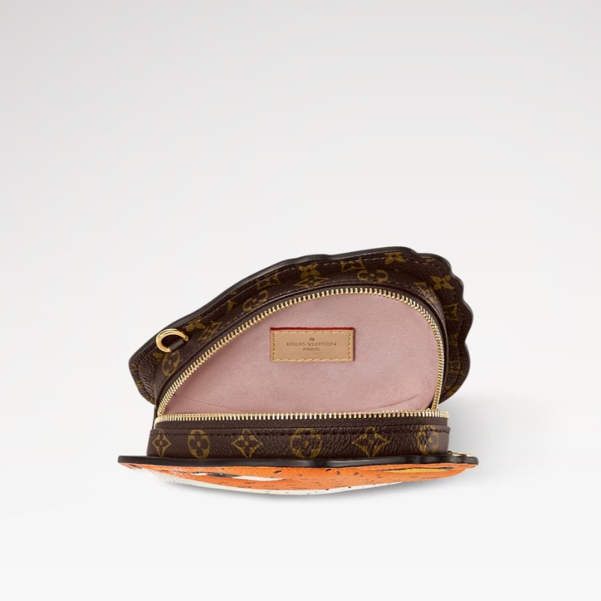 L0vis Vvtt0n Wallet On Chain Leopard Orange For Women M11306 5.9in/15cm