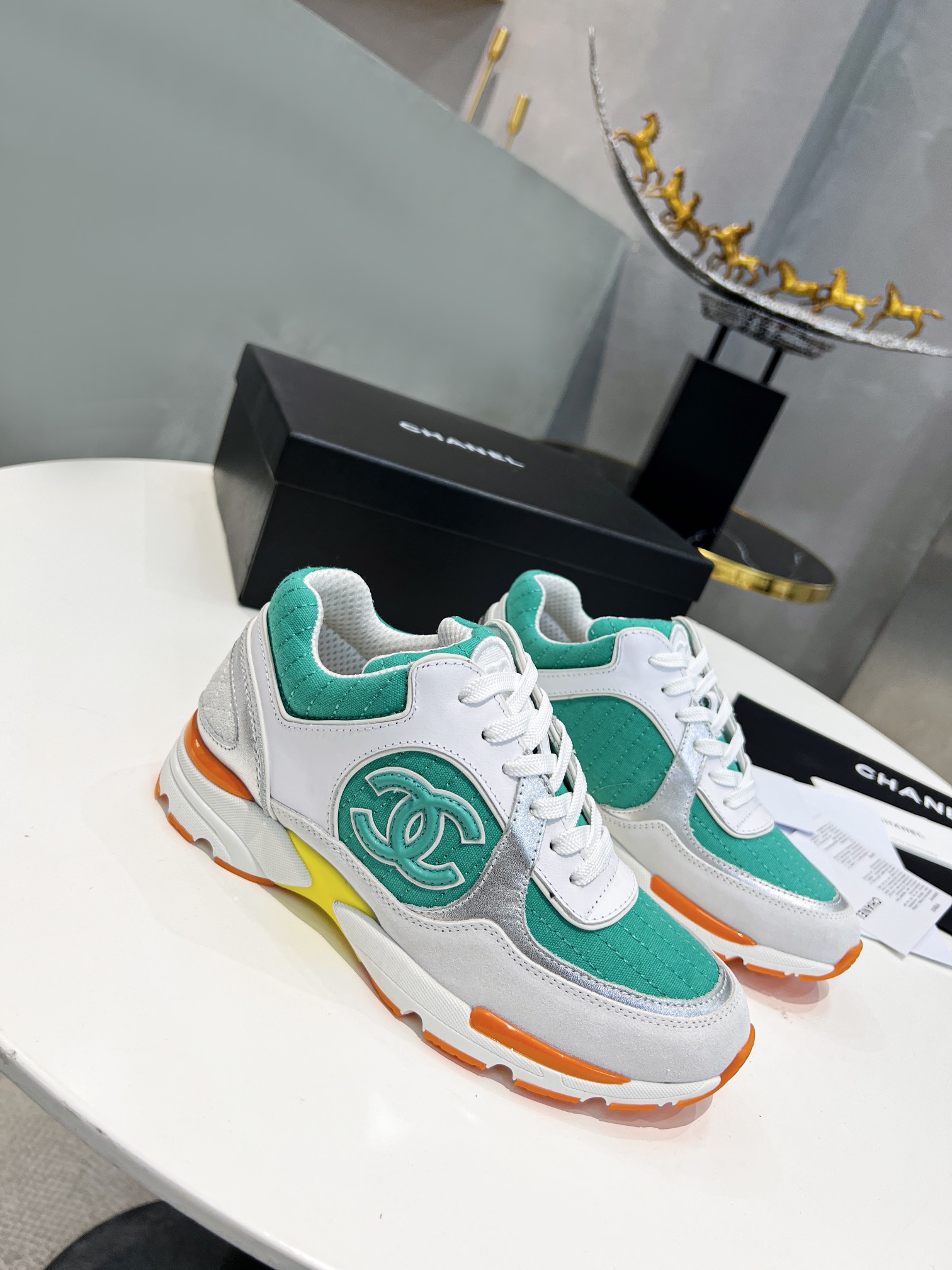 Ch**el Sneakers Green For Women