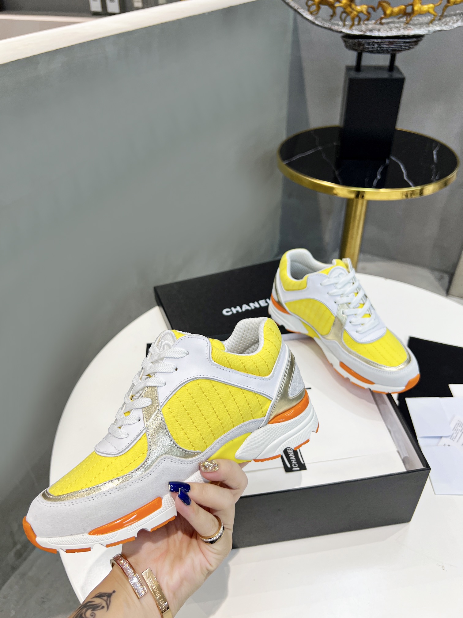 Ch**el Sneakers Yellow For Women