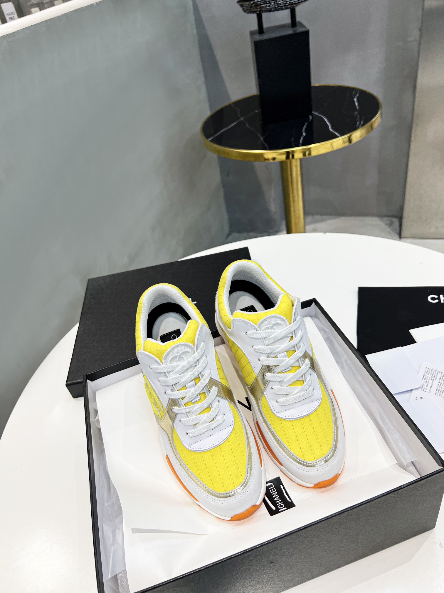 Ch**el Sneakers Yellow For Women
