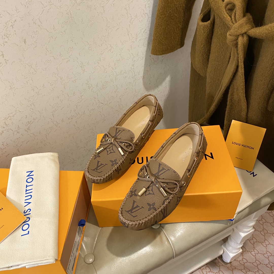 L0vis Vvtt0n Gloria Flat Loafer Brown For Women