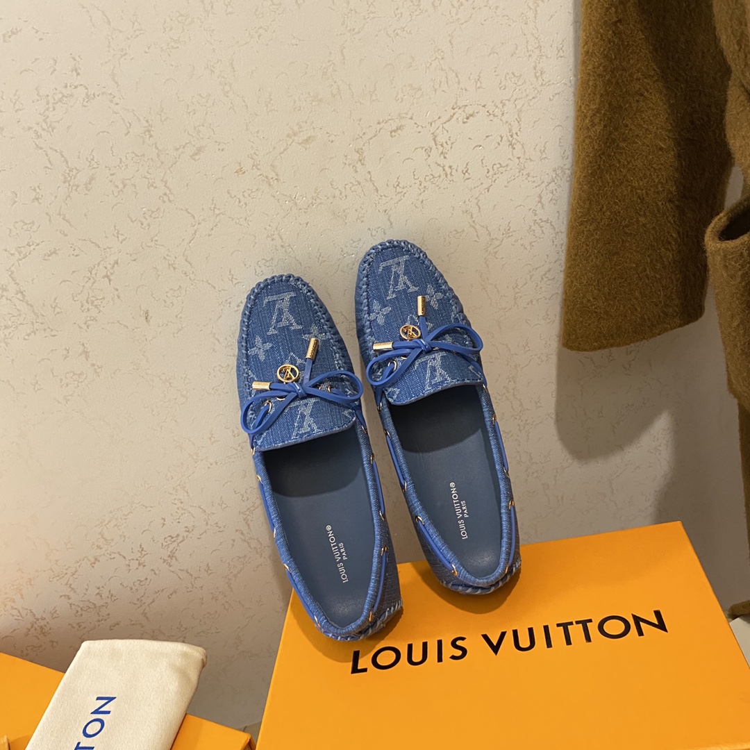 L0vis Vvtt0n Gloria Flat Loafer Blue For Women