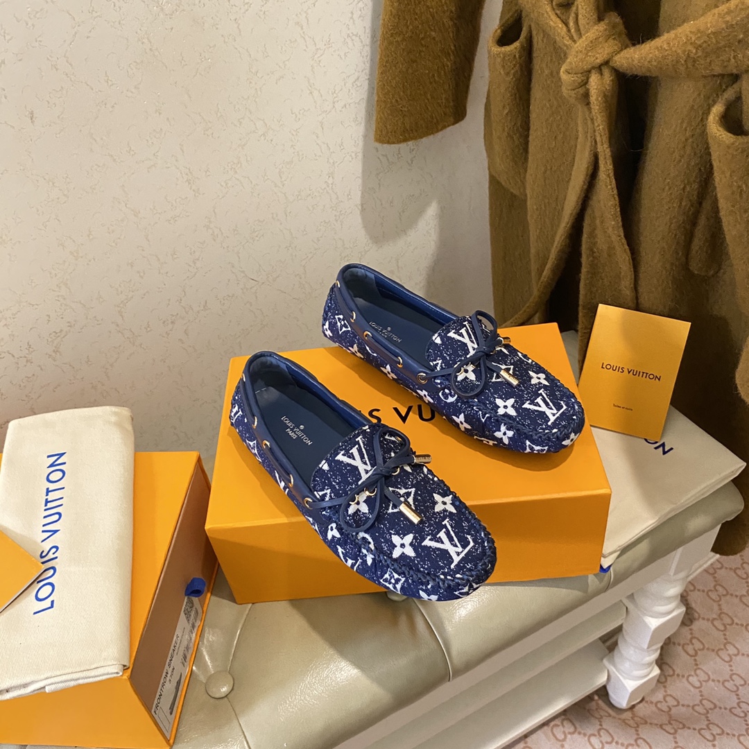 L0vis Vvtt0n Gloria Flat Loafer Blue For Women