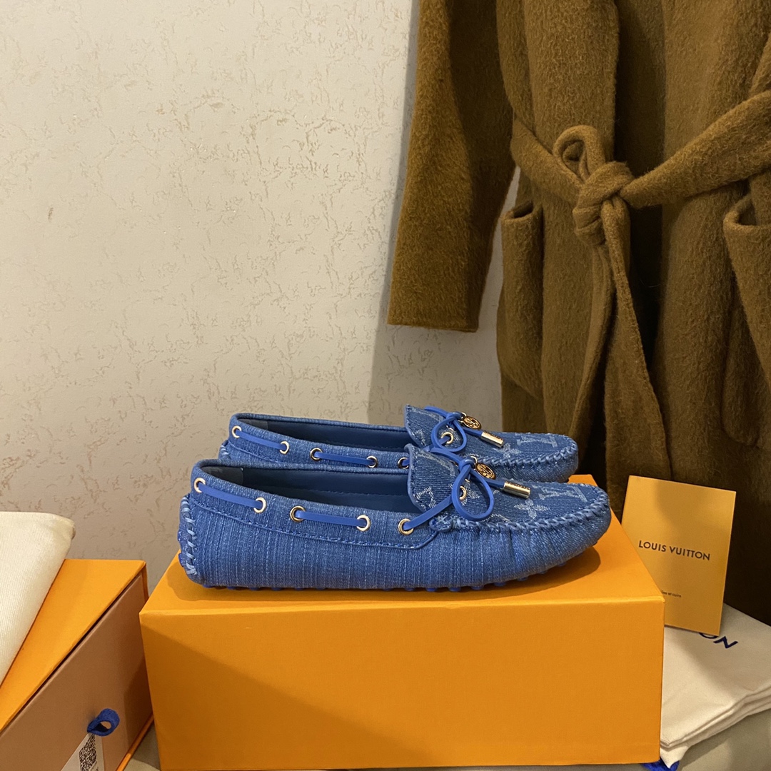 L0vis Vvtt0n Gloria Flat Loafer Blue For Women