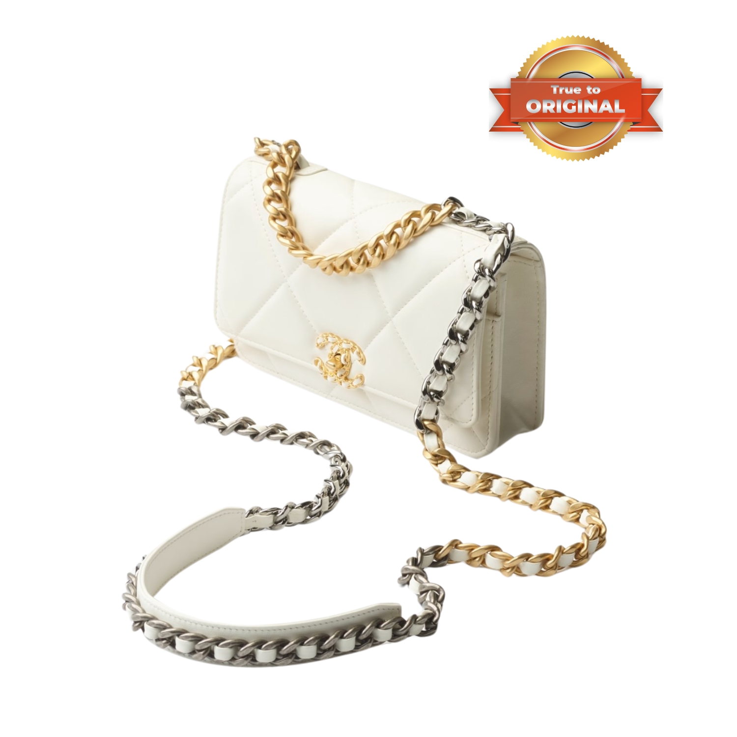 [True-to-ORIGINAL] Ch**el 19 Wallet On Chain White For Women 19cm/7.5in AP3267 B04852 10601