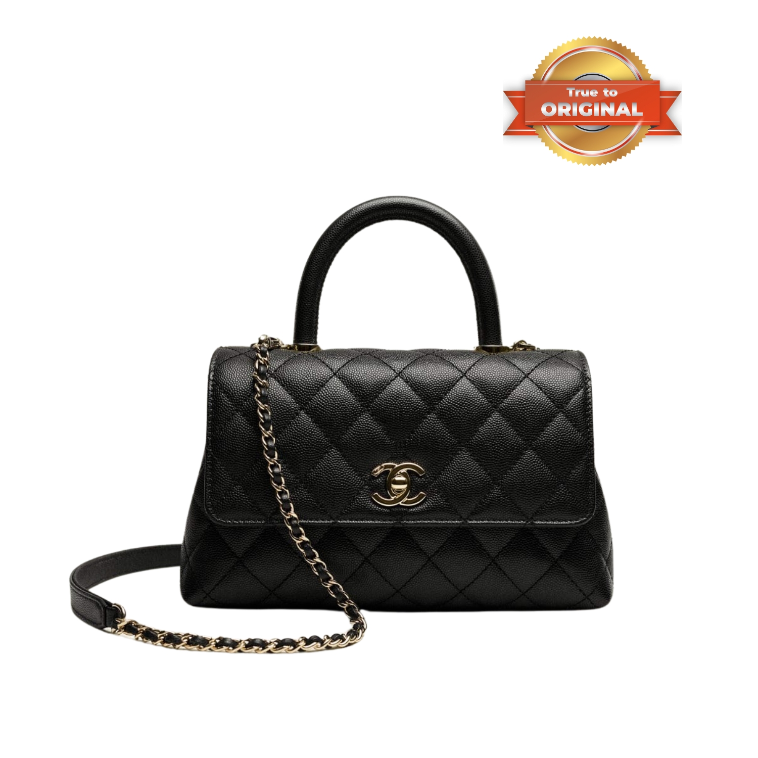 [True-to-ORIGINAL] Ch**el Large Flap Bag With Top Handle Black For Women 24cm/9.4in A92990 B05061 94305