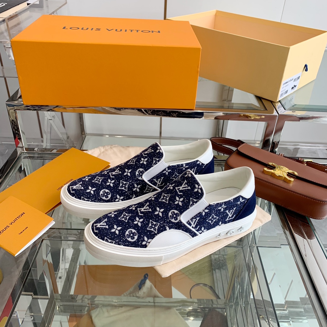 L0vis Vvtt0n Women’s Trocadero Slip On Dark Blue For Women LV