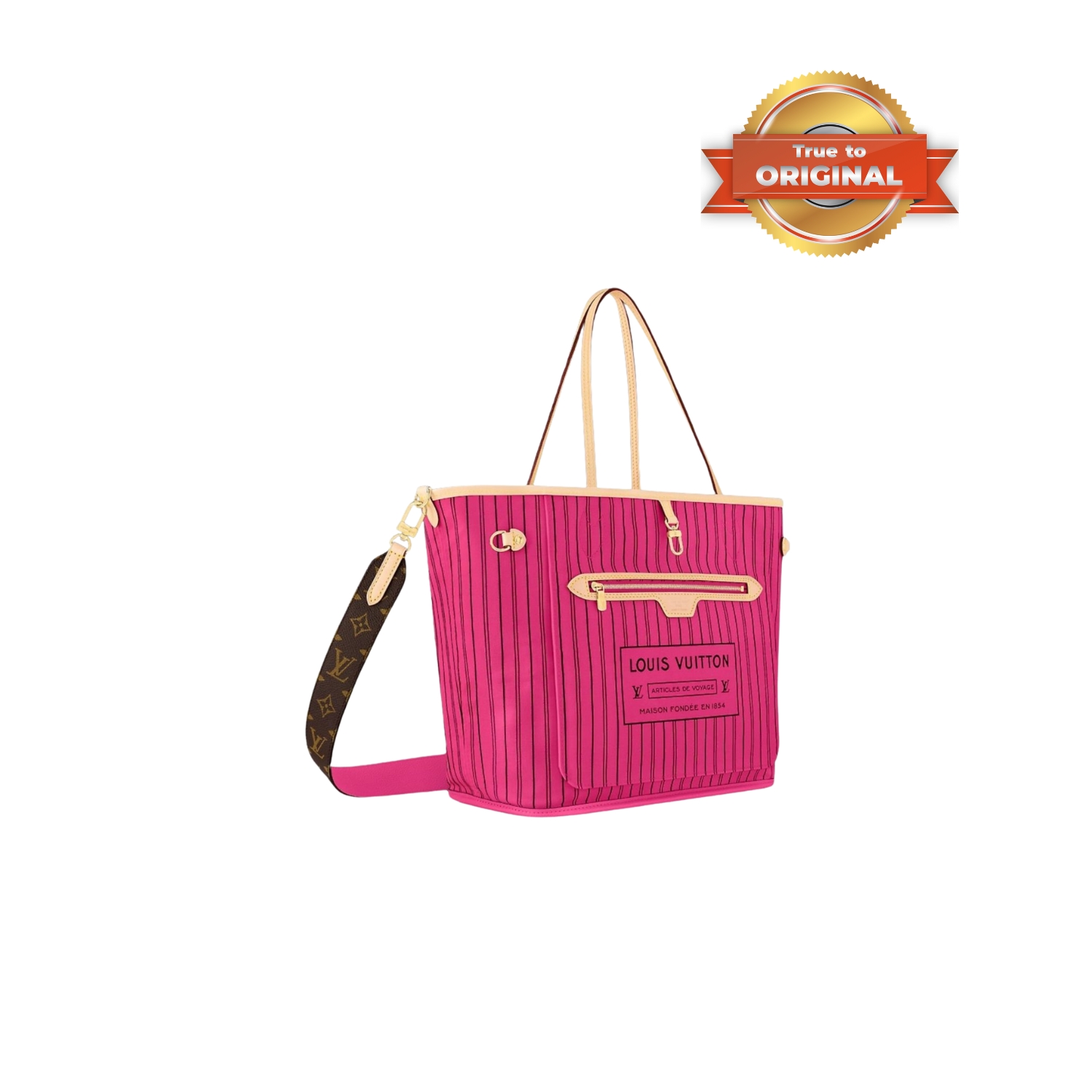 [True-to-ORIGINAL] L0vis Vvtt0n Neverfull Bandoulière Inside Out MM Rose For Women 31cm/12.2in M12257