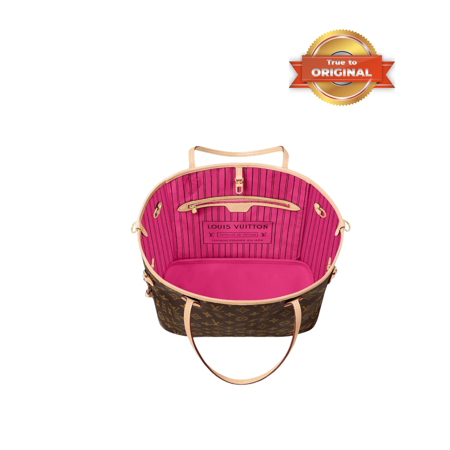 [True-to-ORIGINAL] L0vis Vvtt0n Neverfull Bandoulière Inside Out MM Rose For Women 31cm/12.2in M12257