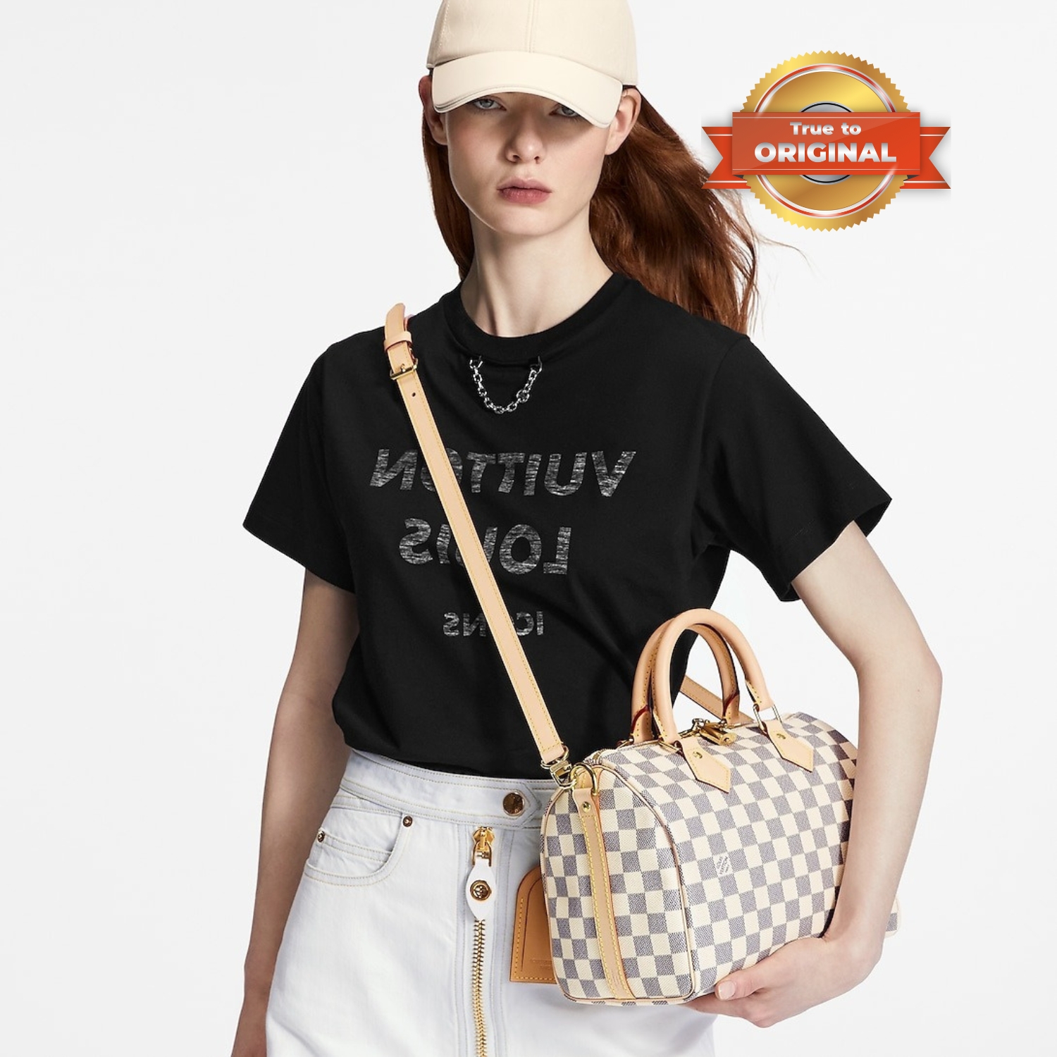 [True-to-ORIGINAL] L0vis Vvtt0n Speedy Bandoulière 25 Damier Azur Canvas For Women 25cm/9.8in N40608