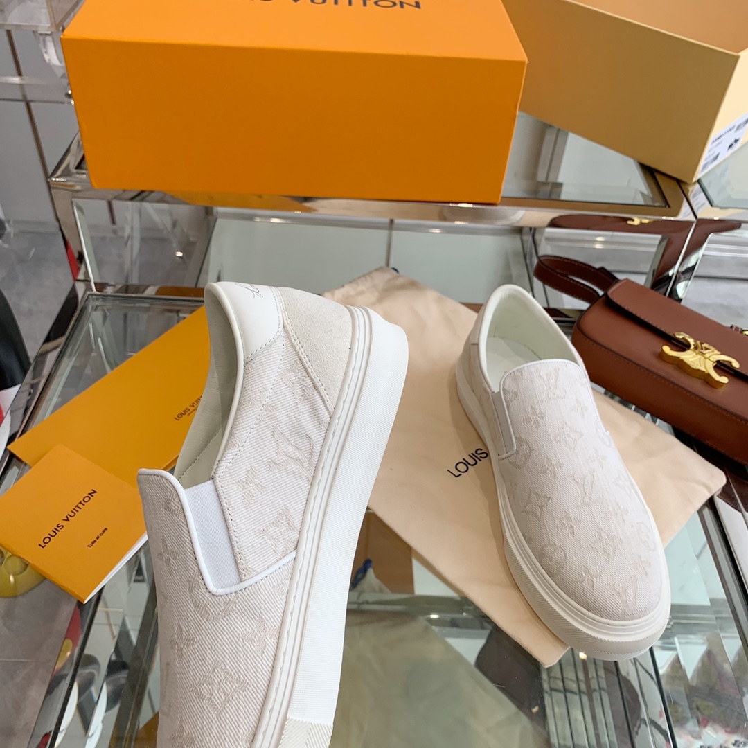 L0vis Vvtt0n Women’s Trocadero Slip On White For Women LV