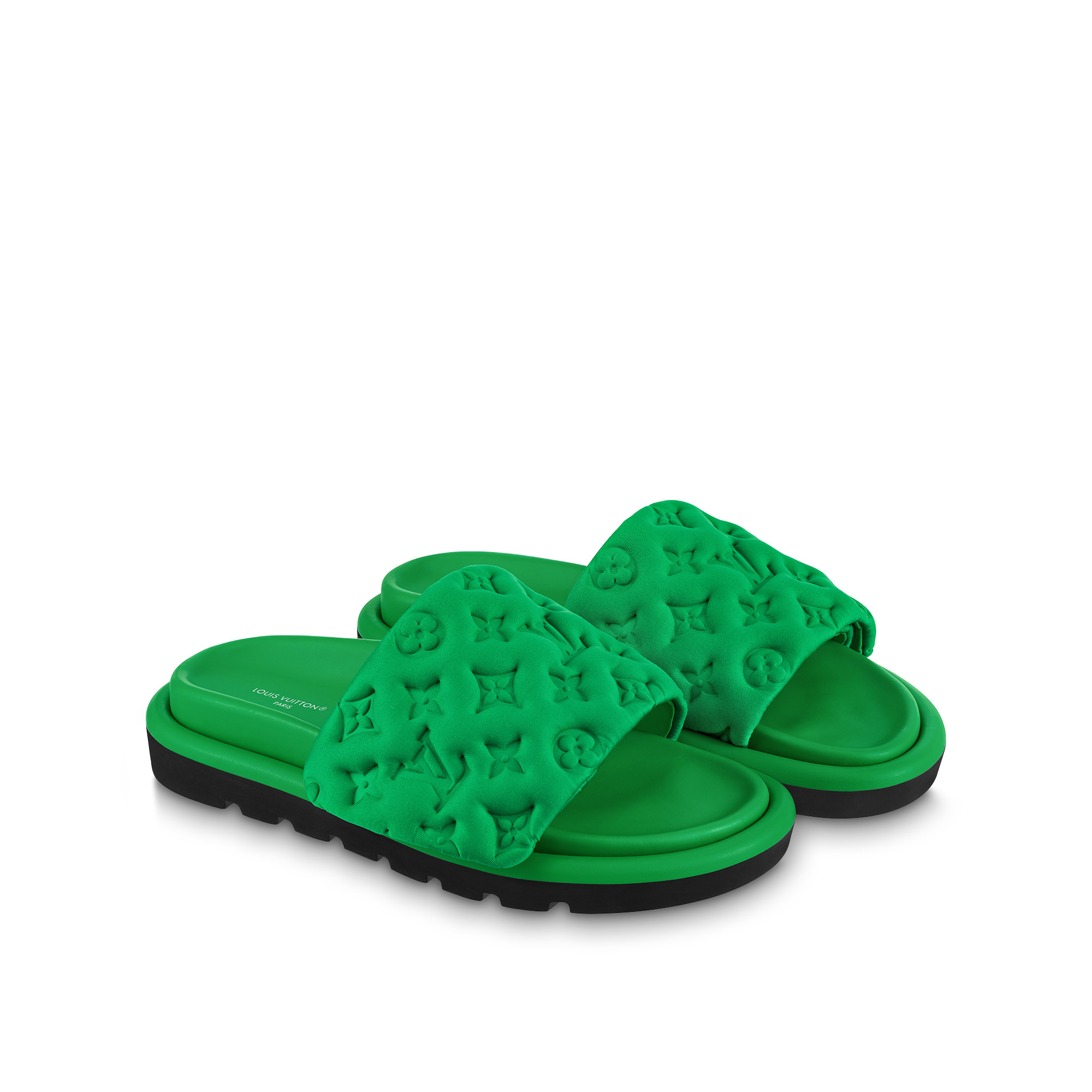 L0vis Vvtt0n Pool Pillow Flat Comfort Mule Green For Women 1AB1N5