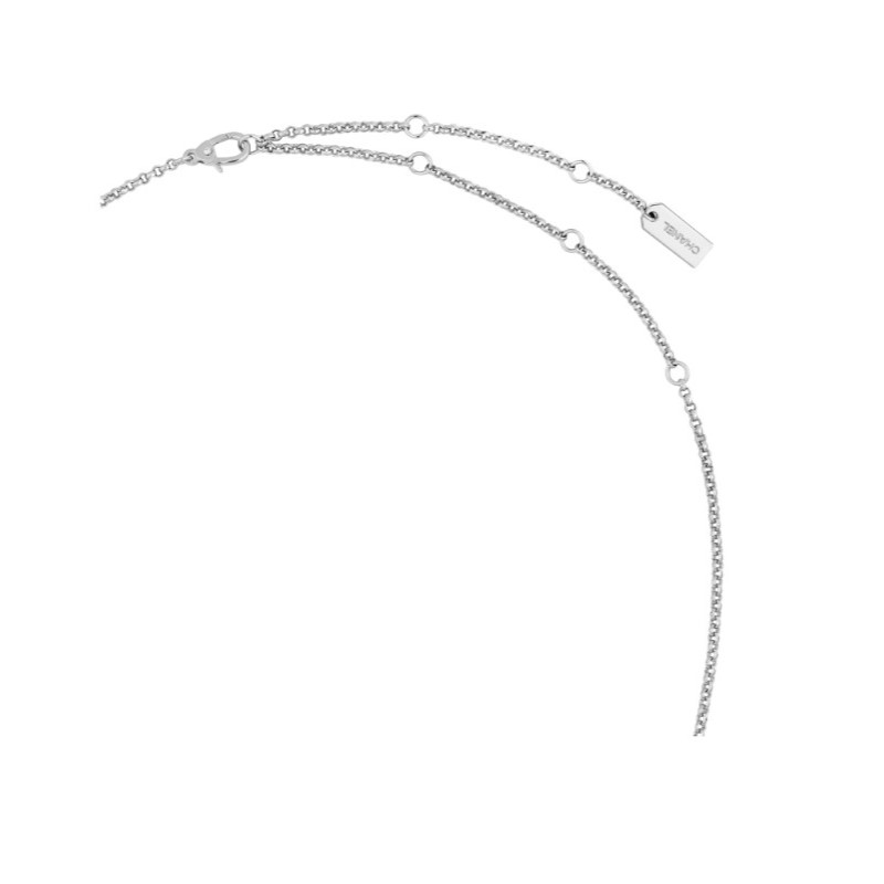 Ch**el Bouton De Camélia Necklace White Gold For Women J12058