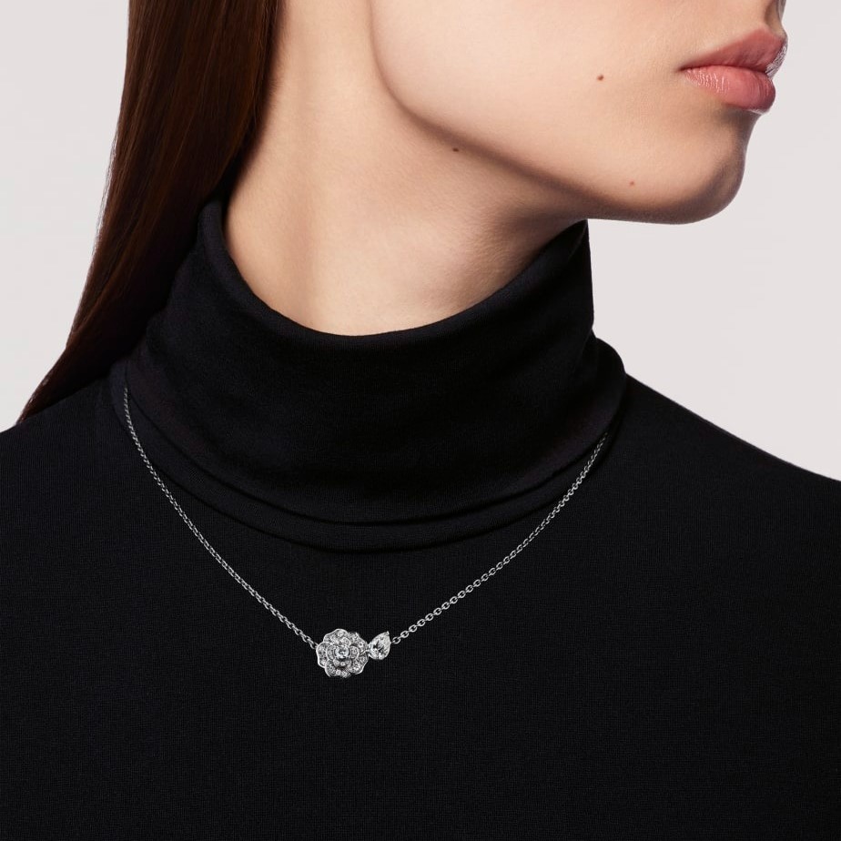 Ch**el Camélia Précieux Necklace White Gold For Women J11362