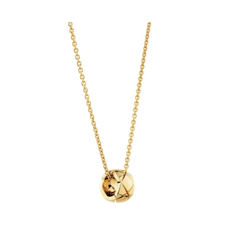 Ch**el Coco Crush Necklace Yellow Gold For Women J12305