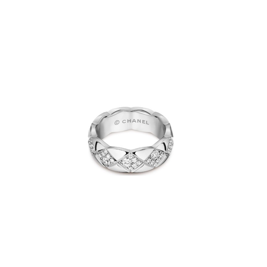Ch**el Coco Crush Ring White Gold Small Version For Women J12869