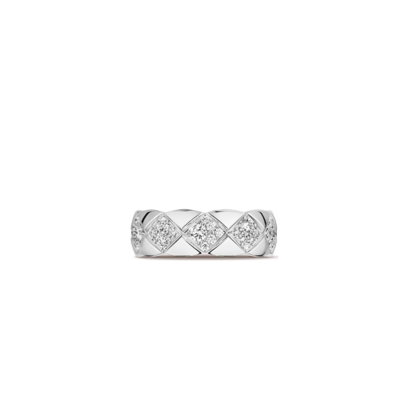 Ch**el Coco Crush Ring White Gold Small Version For Women J12869