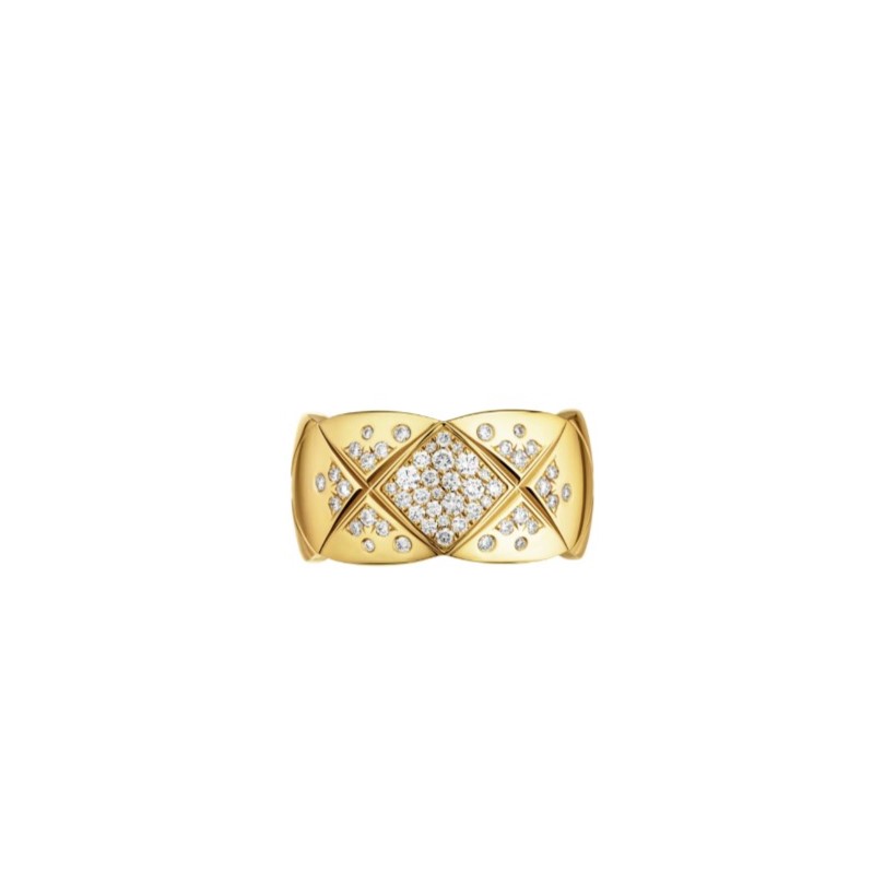 Ch**el Coco Crush Ring Yellow Gold Large Version For Women J10862