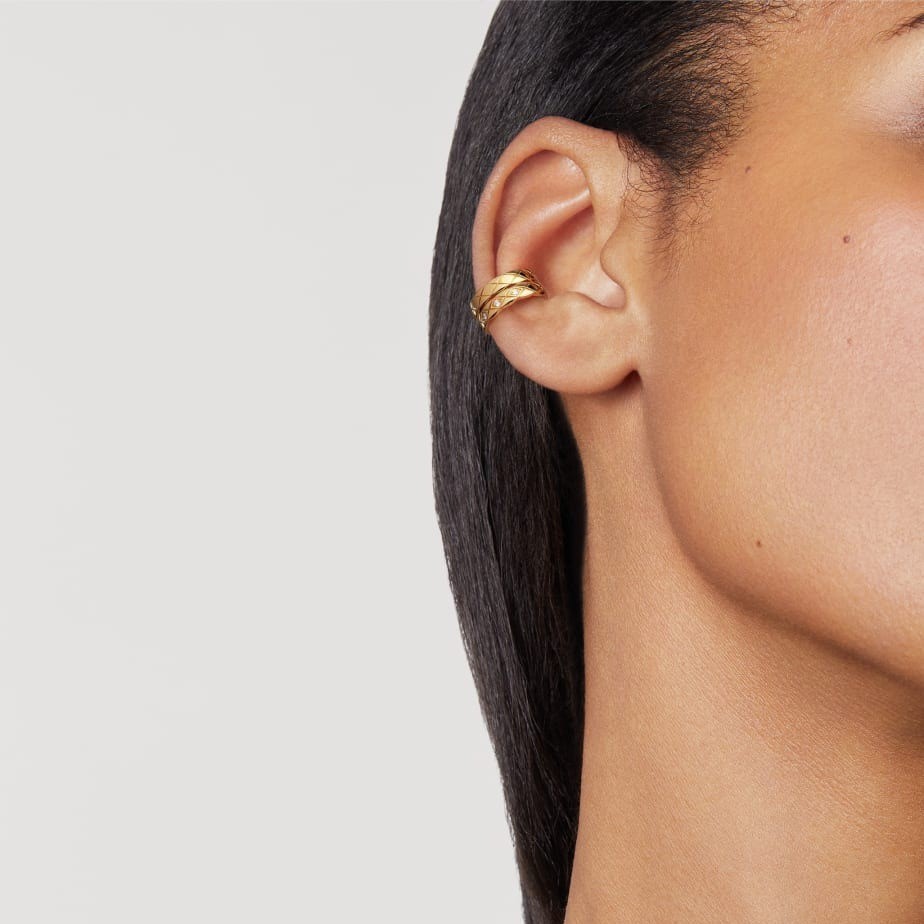 Ch**el Coco Crush Single Earring Yellow Gold For Women J12156