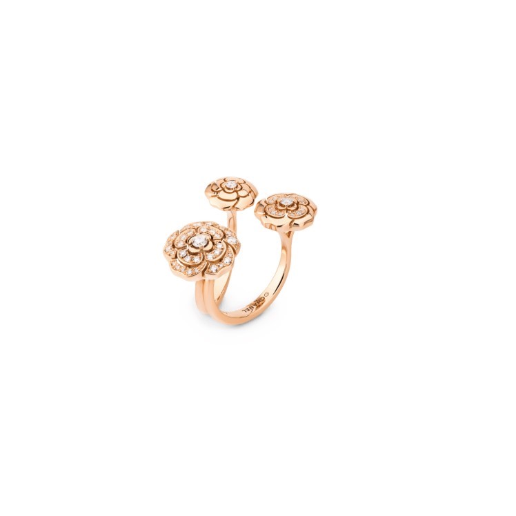 Ch**el Extrait De Camélia Transformable Ring Rose Gold For Women J11859