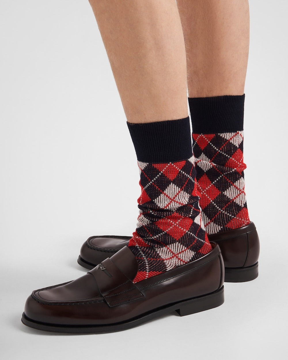 Pra*a Brushed Leather Loafers Sienna For Men 2DB201_055_F0038_F_C000