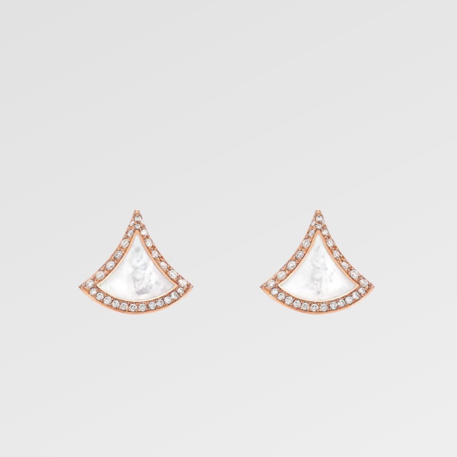 Bv1g*ai Divas’ Dream Earrings Rose Gold For Women 358899