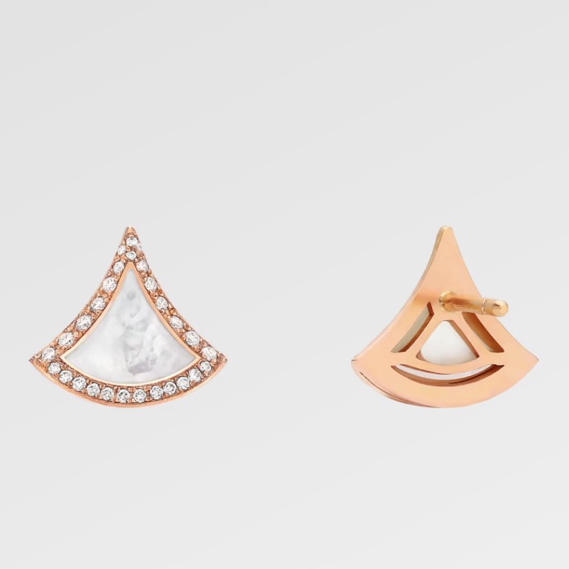 Bv1g*ai Divas’ Dream Earrings Rose Gold For Women 358899
