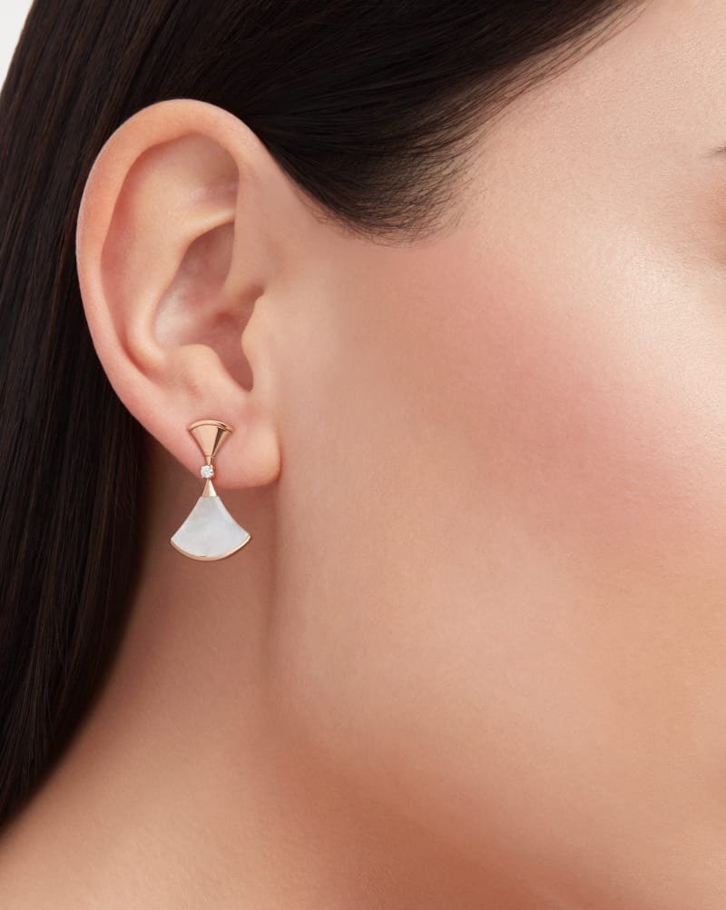 Bv1g*ai Divas’ Dream Earrings Rose Gold For Women 350740