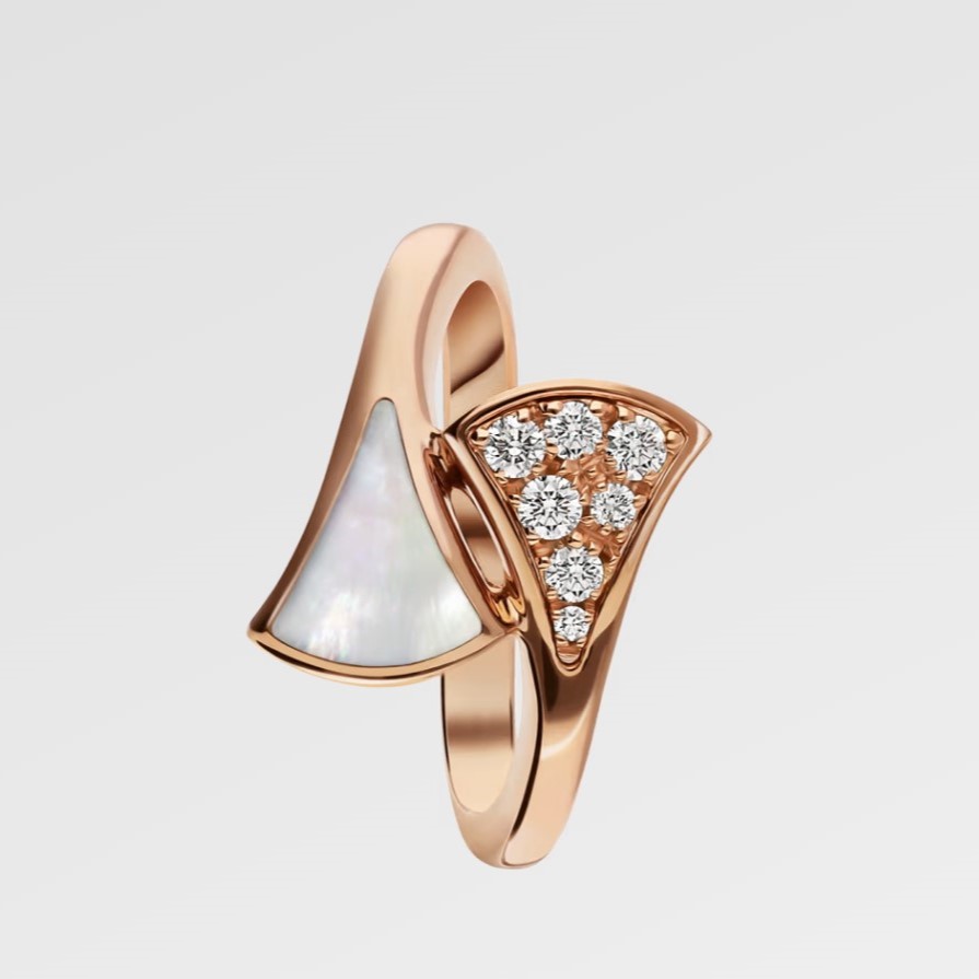 Bv1g*ai Divas’ Dream Ring Rose Gold For Women 353806