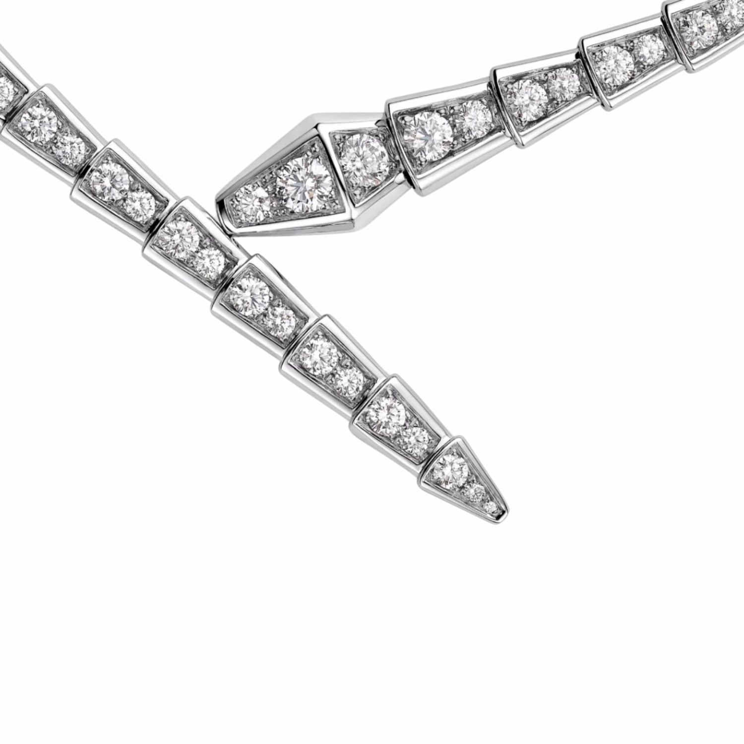 Bv1g*ai Serpenti Viper Necklace White Gold For Women 360350