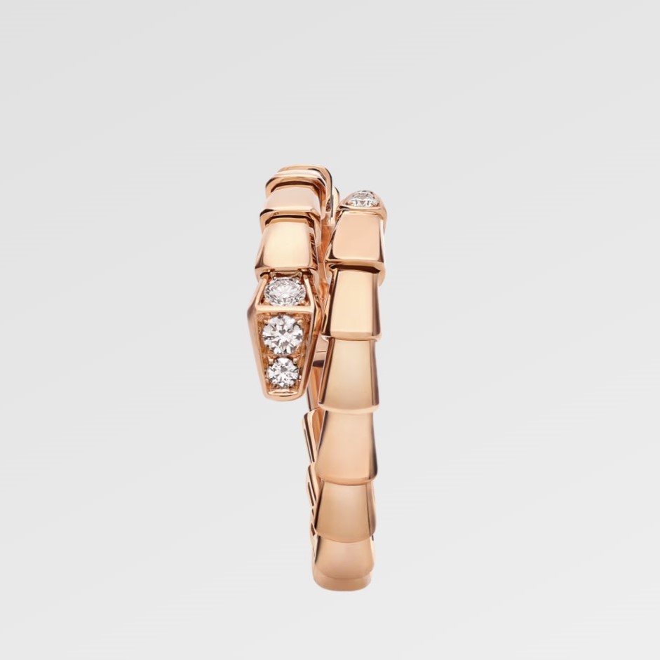 Bv1g*ai Serpenti Viper Ring Rose Gold For Women 360459