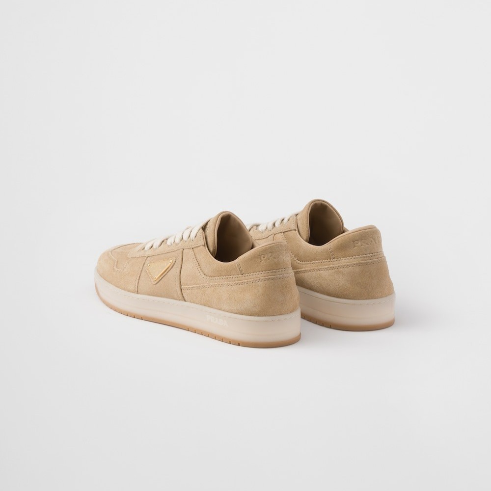 Pra*a Downtown Delavé Suede Sneakers Ecru For Men 2EE364_Z5O_F0379_F_D002