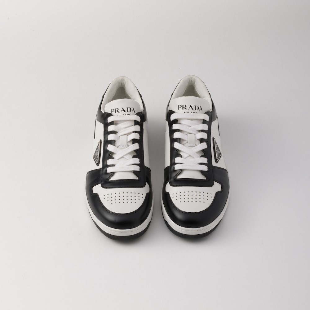 Pra*a Downtown Leather Sneakers White/Black For Men 2EE364_3LKG_F0T8F_F_D001