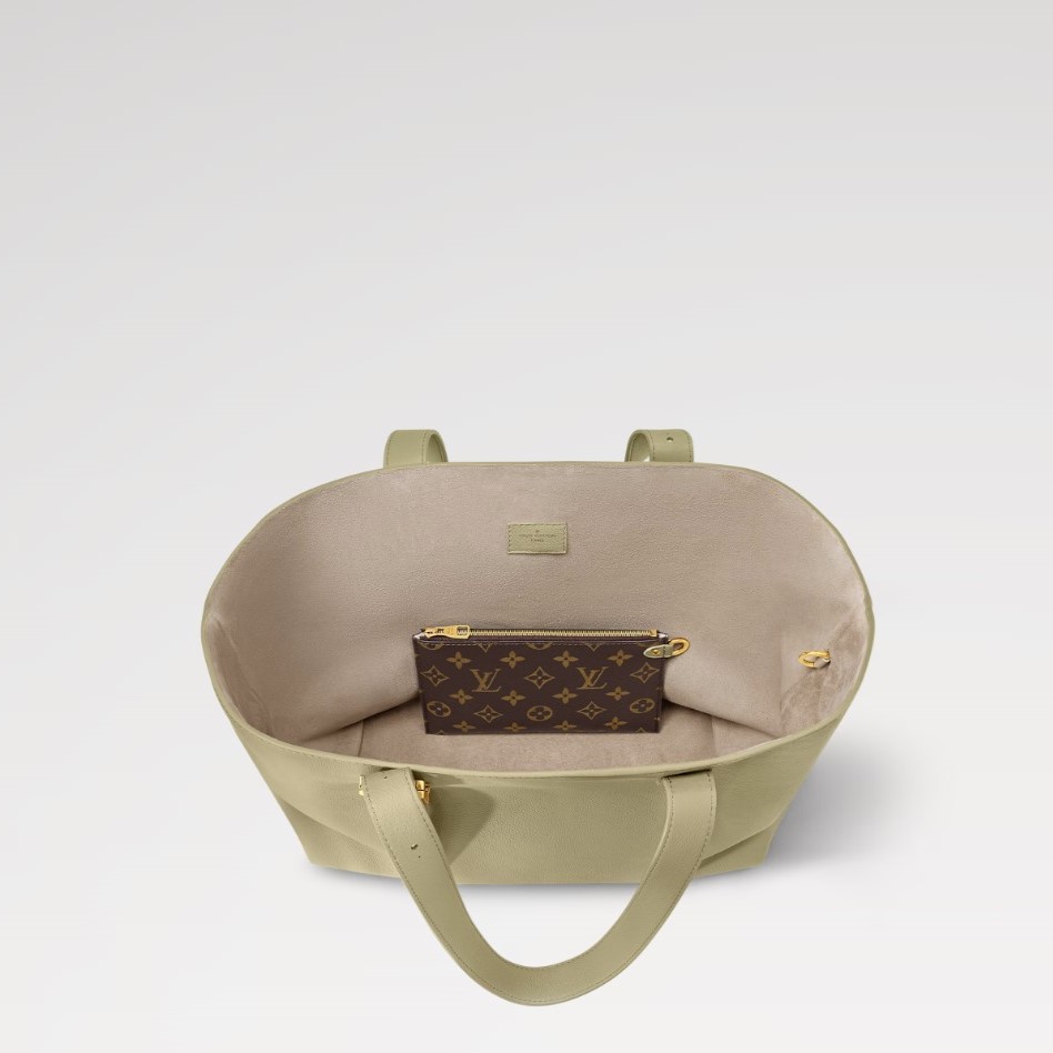 L0vis Vvtt0n Low Key Cabas MM Bag Clay Green For Women 18.5in/47cm M25343