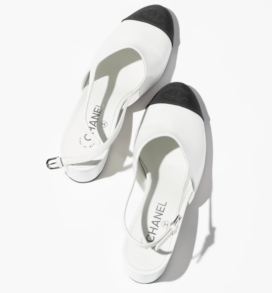 Ch**el Slingbacks White/Black For Women G46279-B19546-NAEET