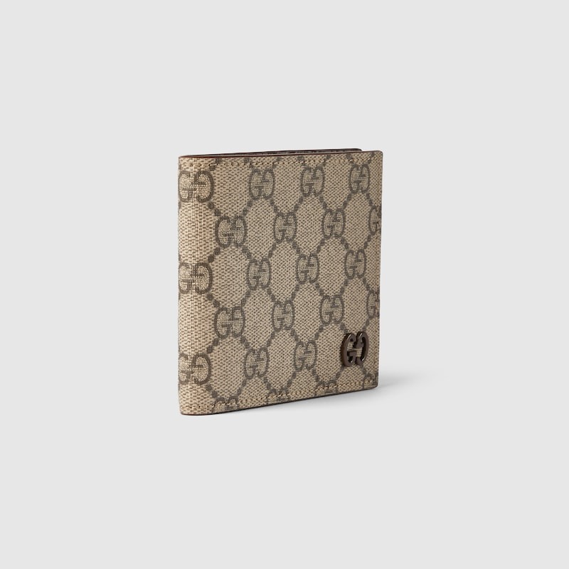 Gvc*1 Grey Interior Bi-Fold Wallet Beige And Ebony For Men 4.3in/11cm 768243 FACQC 9773