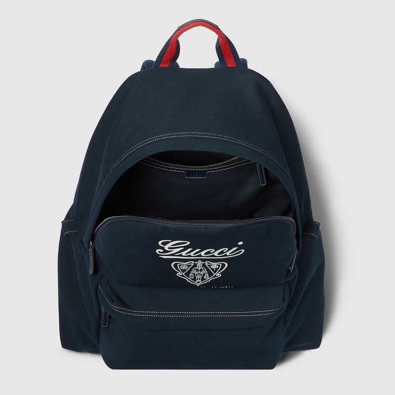 Gvc*1 Medium Printed Canvas Backpack Dark Blue For Men 16.5in/42cm 821643 FAD79 4045