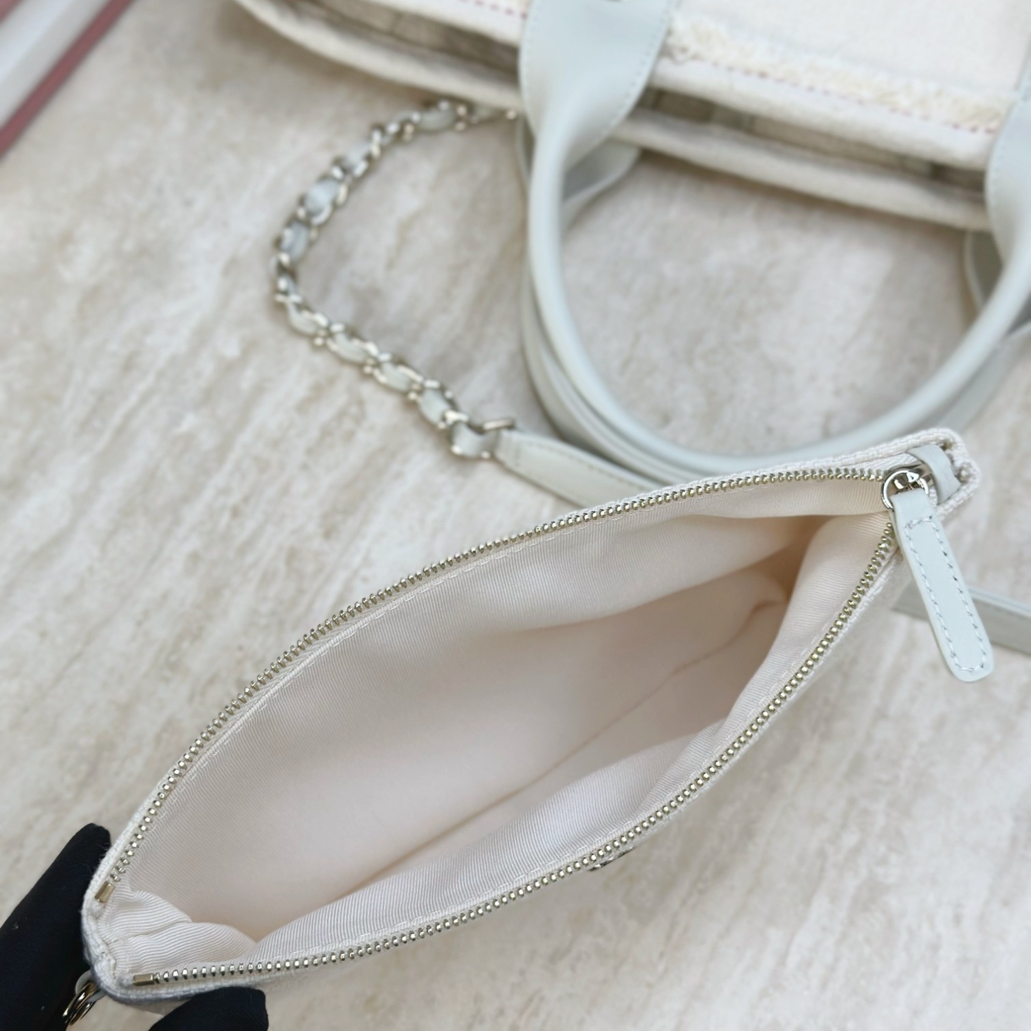 Ch**el Large Deauville Tote Bag Beige For Women 35cm/14in