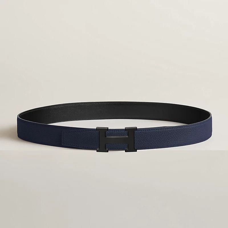 H**me5 H Belt Buckle And Reversible Leather Strap 32 mm Noir/Bleu Nuit H080029CY89