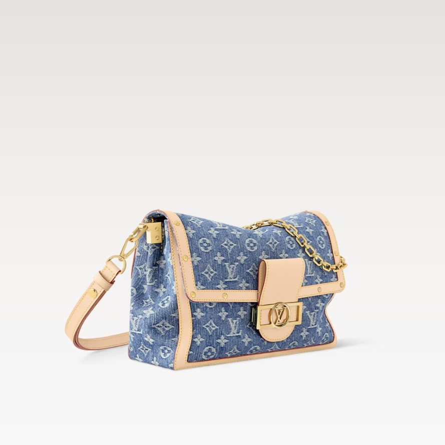 L0vis Vvtt0n Dauphine Soft GM Denim Blue For Women 11in/28cm M13319