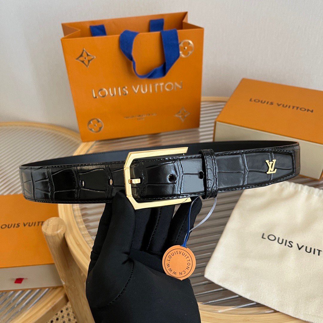 L0vis Vvtt0n Heritage 35mm Belt Black For Men M8709U