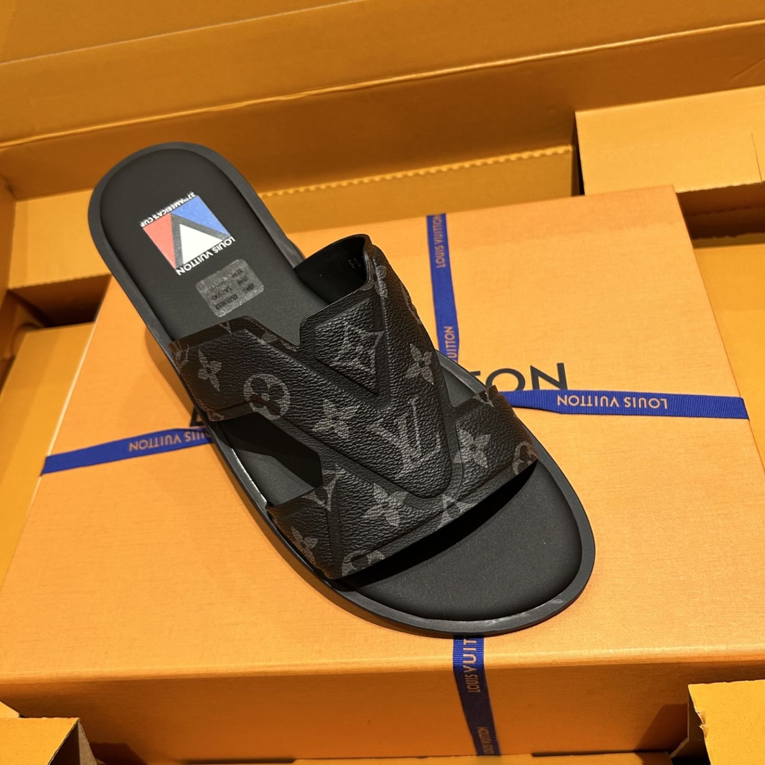 L0vis Vvtt0n Oasis Mule Monogram Black For Men