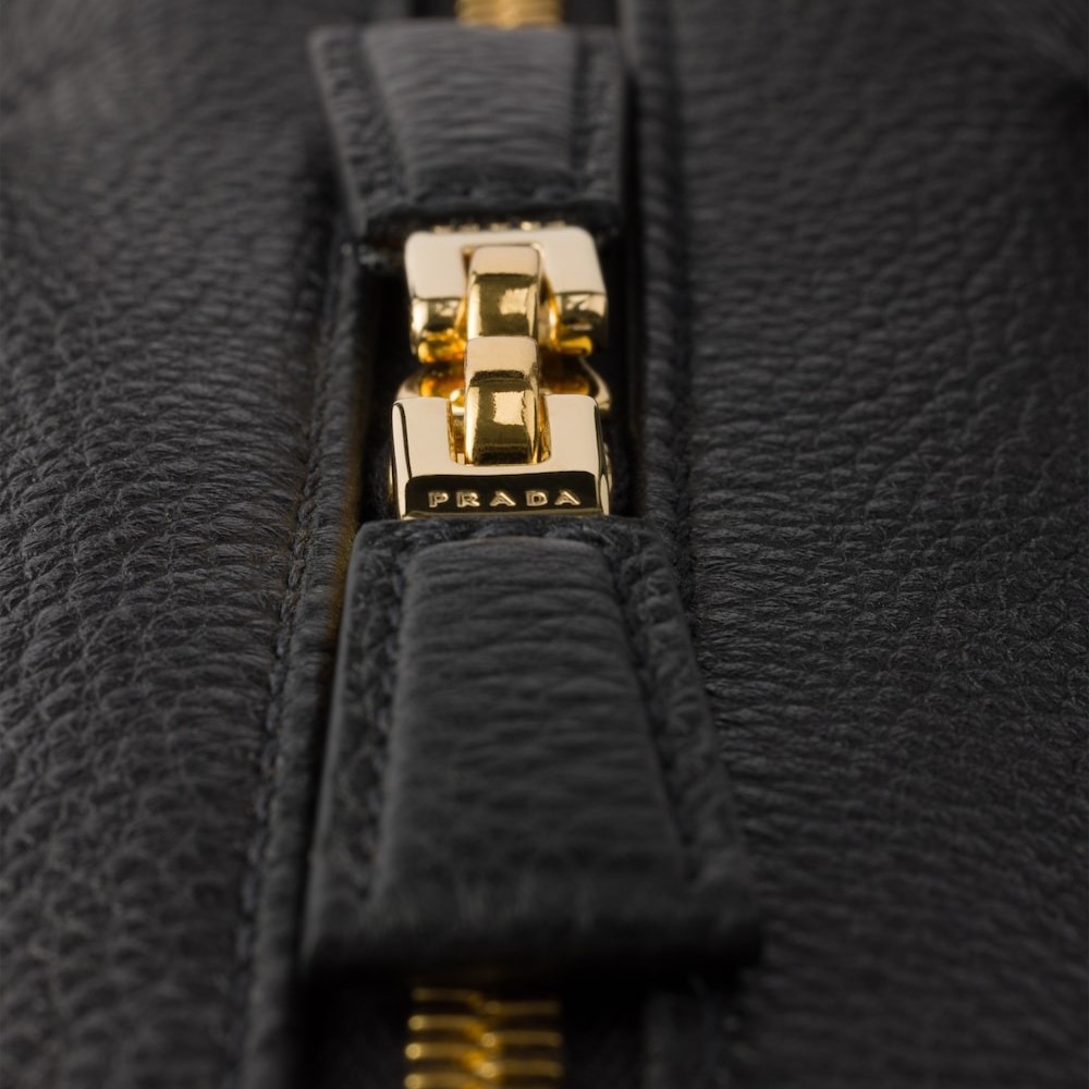 Pra*a Large Leather Top-Handle Bag Black For Men 13.4in/34cm 1BB128_2DKV_F0632_V_ONO