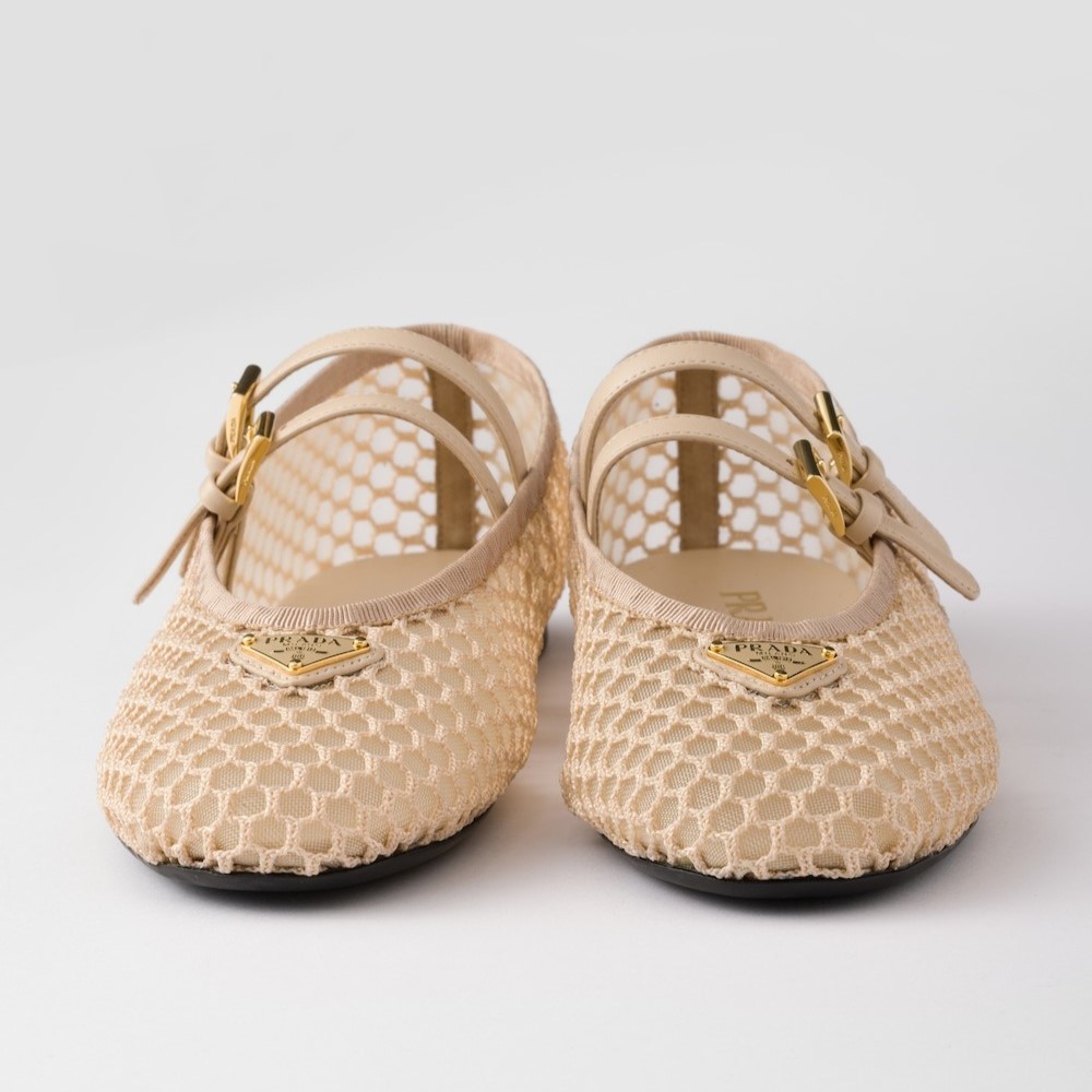 Pra*a Mesh Fabric Ballerinas Travertine Stone For Women 1F915N_099_F0485_F_005