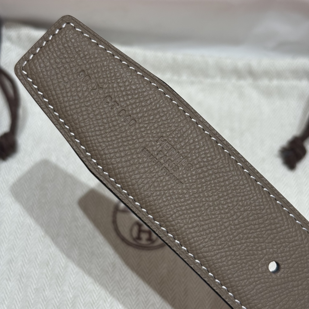 H**me5 “H-Zip” 38mm Reversible Belt Taupe & Black